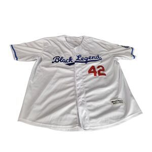 Black Legend 42 Baseball Jersey Men Sz XXL Embroidered Stitched Sportswear